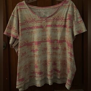 Sonoma Pink and Cream Cotton Short Sleeve Tee